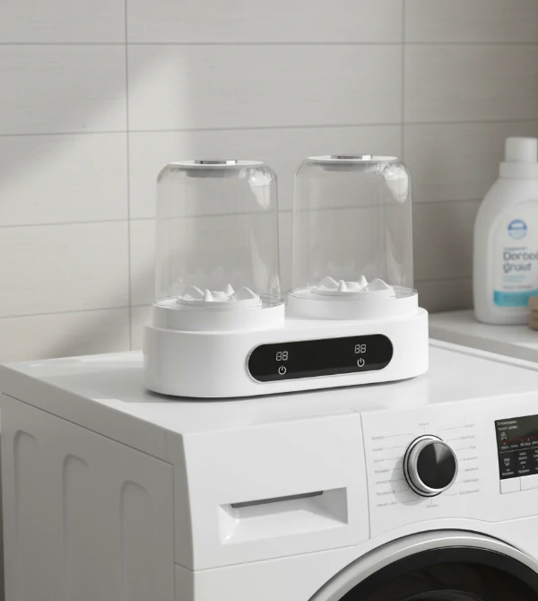 غسالة ملابس صغيرة محمولة DSP – مزدوجة بسعة 1.5+1.5 لتر مع شاشة LCD
