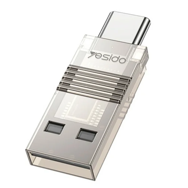 قارئ كرت ذاكرة 2 في 1 USB و Type-C من Yesido– سرعة 480Mbps