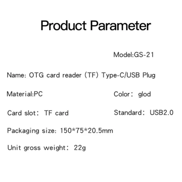 قارئ كرت ذاكرة 2 في 1 USB و Type-C من Yesido– سرعة 480Mbps