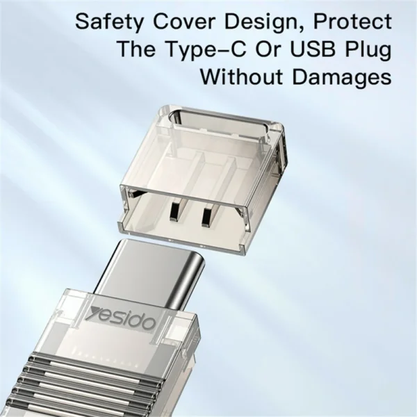 قارئ كرت ذاكرة 2 في 1 USB و Type-C من Yesido– سرعة 480Mbps