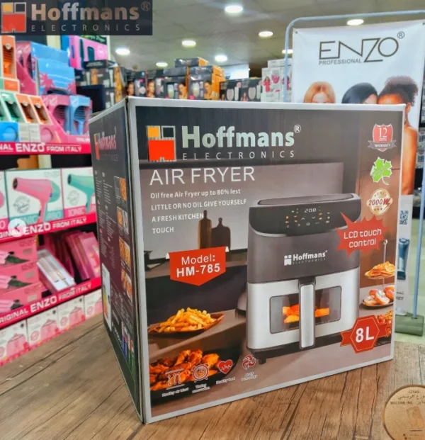 قلاية هوائية رقمية Hoffmans سعة 8 لتر – قوة 2000 واط لطهي صحي بدون زيت