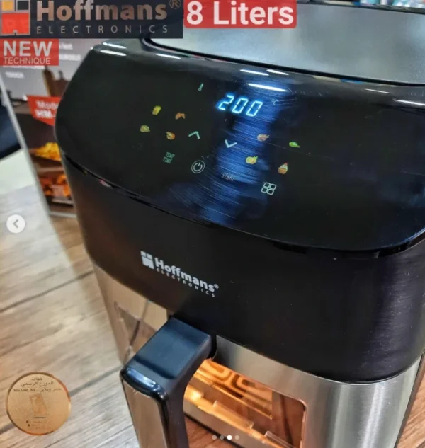 قلاية هوائية رقمية Hoffmans سعة 8 لتر – قوة 2000 واط لطهي صحي بدون زيت