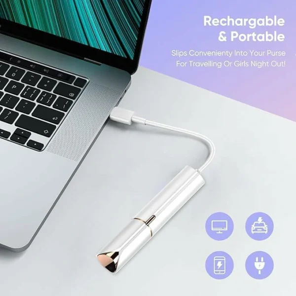 قلم إزالة شعر الوجه ENZO Professional بدون ألم – مع إضاءة LED وشحن USB