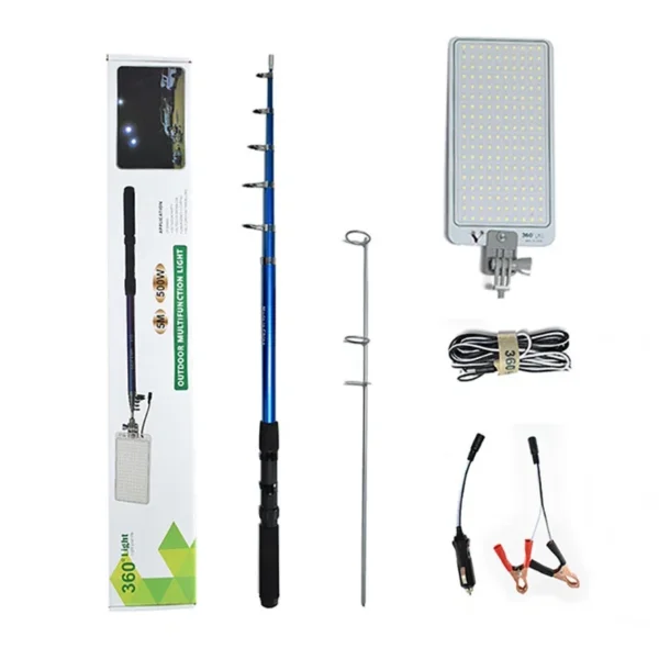 كشاف تخييم LED تلسكوبي قابل للتمديد – عمود إنارة محمول مع ريموت (3) كشاف تخييم LED تلسكوبي قابل للتمديد – عمود إنارة محمول مع ريموت