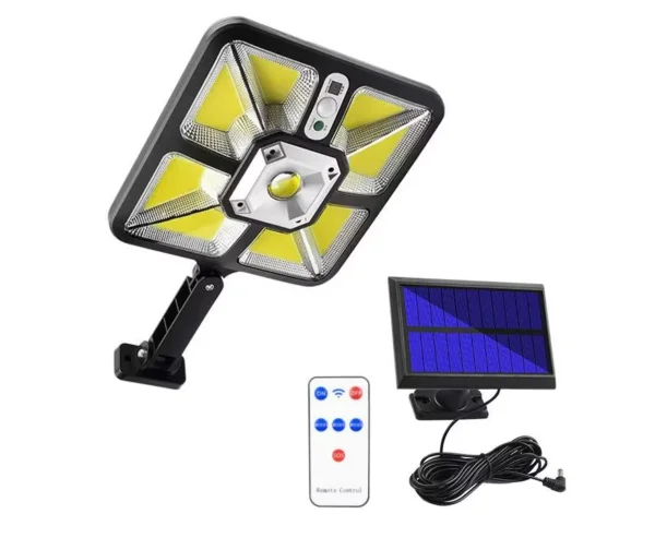 كشاف شمسي LED خارجي مع حساس حركة مقاوم للماء IP65 للحدائق والمداخل