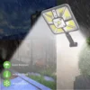 كشاف شمسي LED خارجي مع حساس حركة مقاوم للماء IP65 للحدائق والمداخل