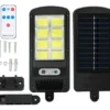 كشاف شمسي جداري LED مع حساس حركة وريموت – 3 أوضاع إضاءة مقاوم للماء (8) كشاف شمسي جداري LED مع حساس حركة وريموت – 3 أوضاع إضاءة مقاوم للماء
