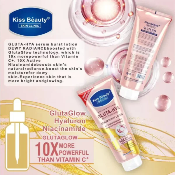 لوشن نضارة ولمعة صحية للبشرة Kiss Beauty Gluta-Hya Dewy Radiance