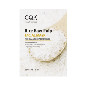 ماسك ورقي بخلاصة الأرز والهيالورونيك لترطيب البشرة وتغذيتها CQK Rice Raw Pulp Facial Mask