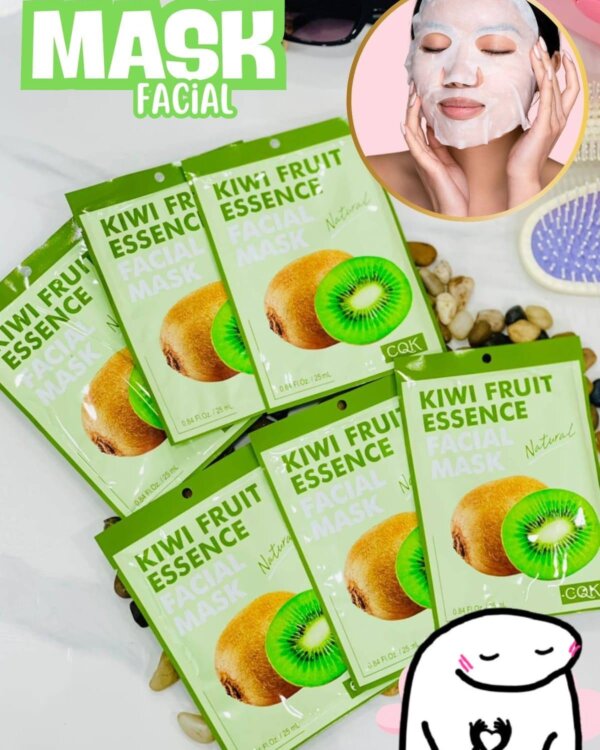 ماسك ورقي بخلاصة الكيوي FACIAL MASK إشراقة وتجديد فوري للبشرة