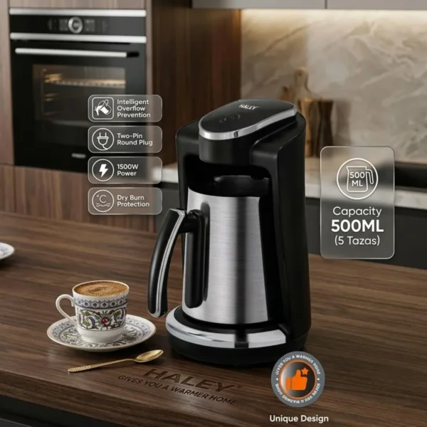 ماكينة تحضير القهوة التركية بسعة 500 مل – قدرة 1500 واط مع مانع فوران ذكي