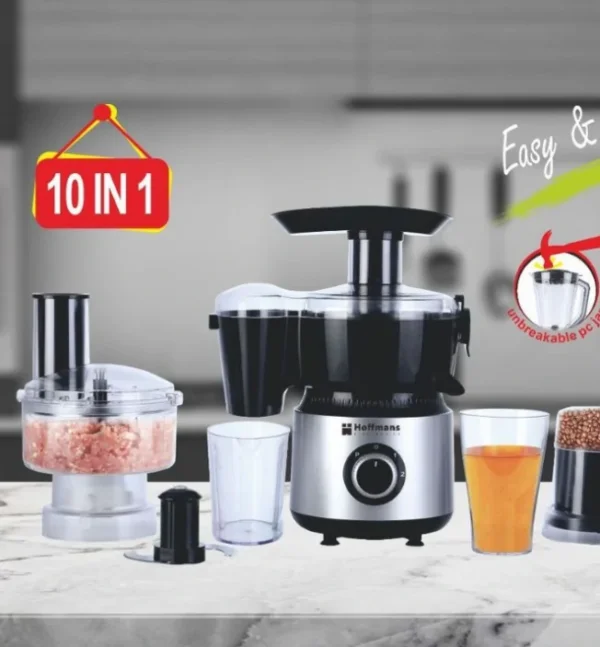 محضرة طعام 10 في 1 Hoffmans الألمانية – قوة 1200 واط لتحضير متكامل
