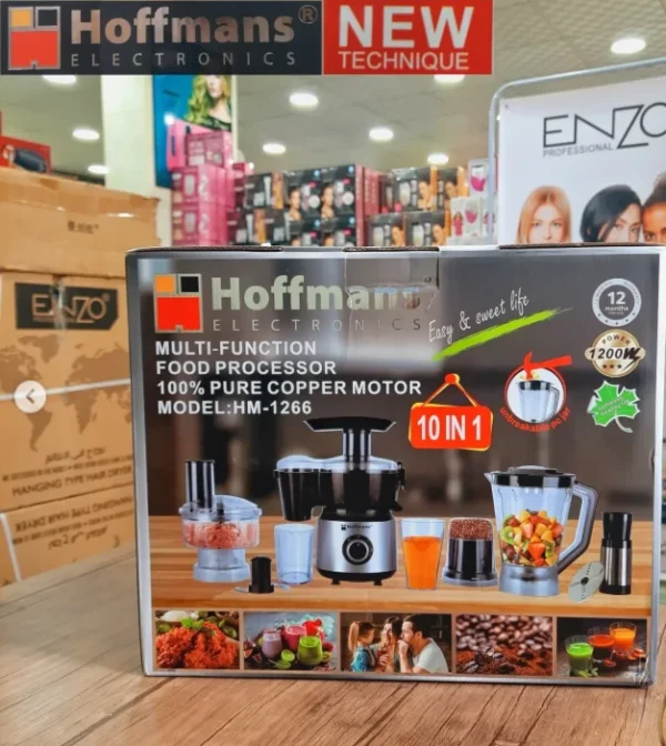 محضرة طعام 10 في 1 Hoffmans الألمانية – قوة 1200 واط لتحضير متكامل