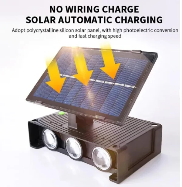 مصباح شمسي LED – مقاوم للماء IP65 بإضاءة 200 لومن للممرات و الفناء الخارجي