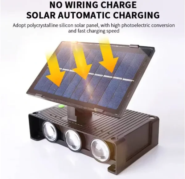 مصباح شمسي LED – مقاوم للماء IP65 بإضاءة 200 لومن للممرات و الفناء الخارجي