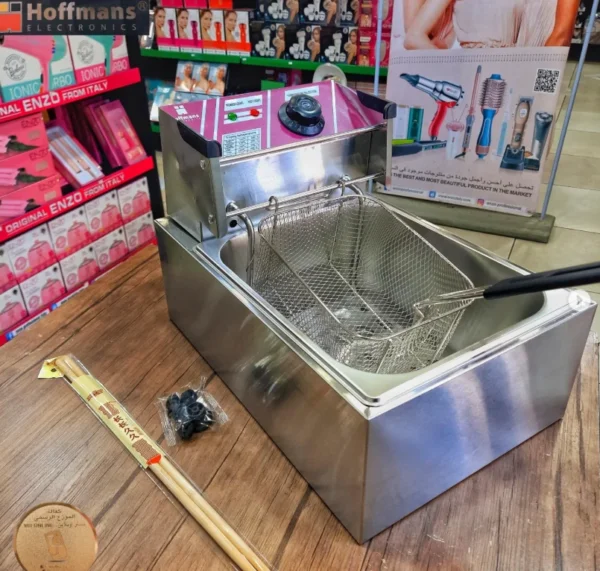 مقلاة زيت كهربائية Hoffmans سعة 6 لتر – قوة 2500 واط للقلي السريع