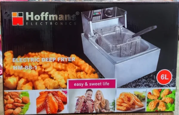 مقلاة زيت كهربائية Hoffmans سعة 6 لتر – قوة 2500 واط للقلي السريع