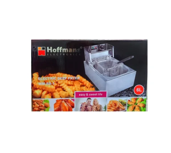 مقلاة زيت كهربائية Hoffmans سعة 6 لتر – قوة 2500 واط للقلي السريع