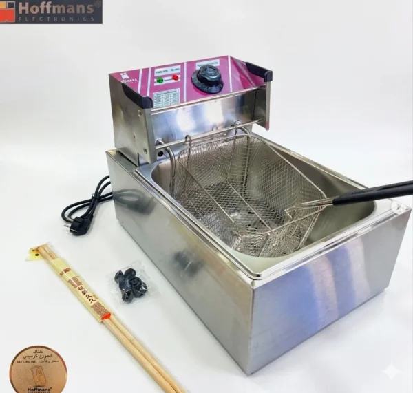 مقلاة زيت كهربائية Hoffmans سعة 6 لتر – قوة 2500 واط للقلي السريع