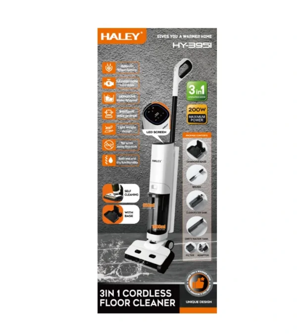 مكنسة أرضية لاسلكية 3 في 1 –  بقوة 2000 واط شفط وغسيل وتنظيف ذاتي