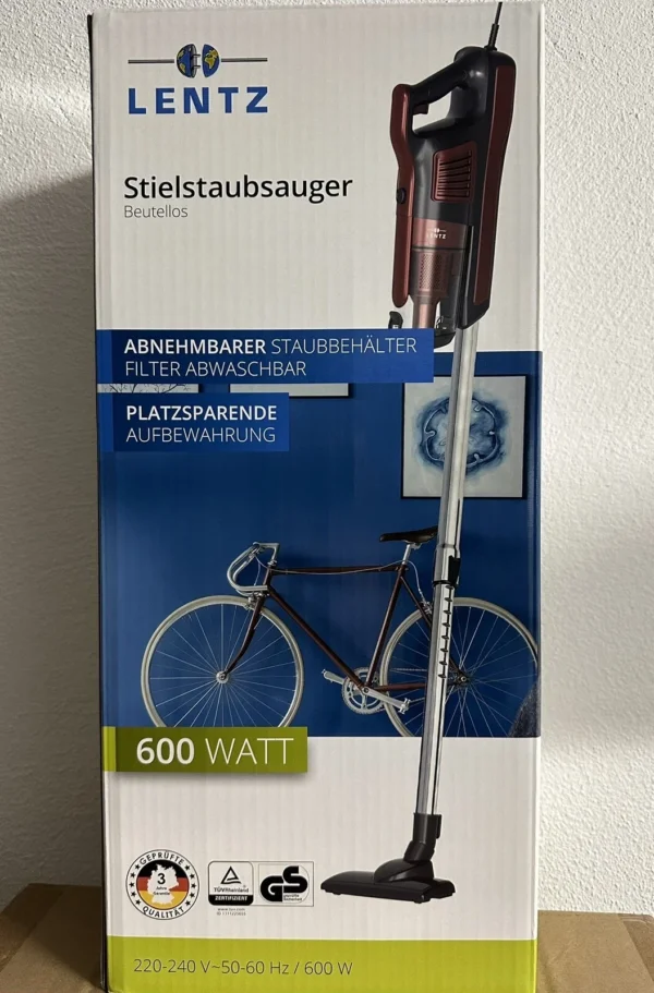 مكنسة كهربائية Lentz بقوة 600W – تصميم عمودي مدمج مع فلتر قابل للغسل (4) مكنسة كهربائية Lentz الالمانية بقوة 600W – تصميم عمودي مدمج مع فلتر قابل للغسل