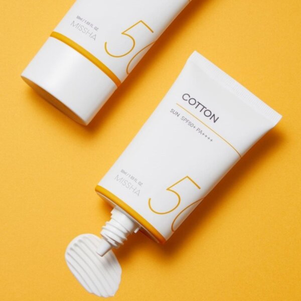 واقي شمس للبشرة الدهنية MISSHA Cotton Sunscreen SPF50+ PA++++ منتجات كورية