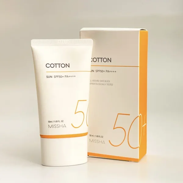 واقي شمس للبشرة الدهنية MISSHA Cotton Sunscreen SPF50+ PA++++ منتجات كورية